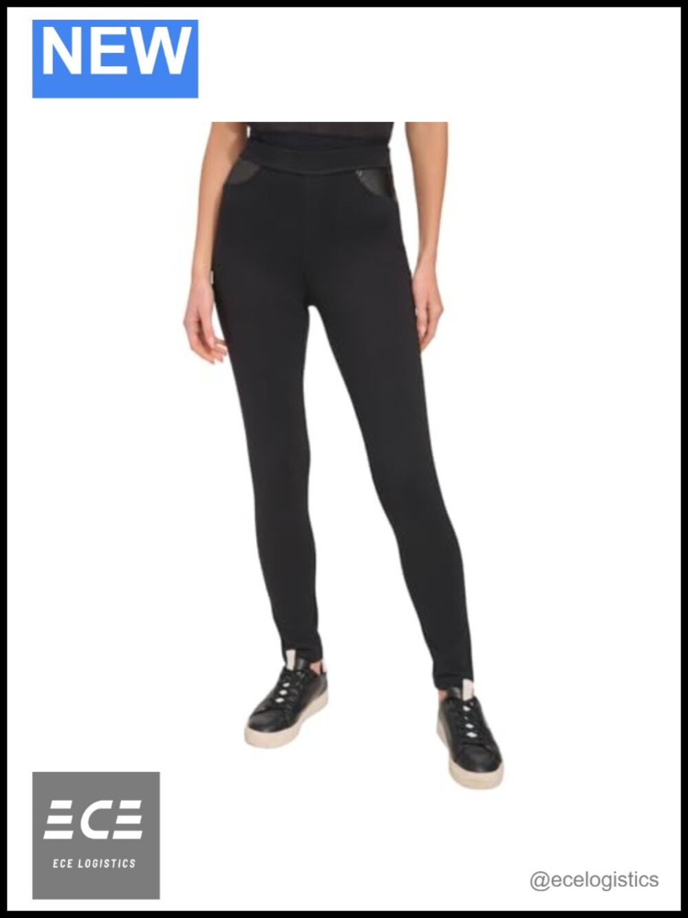 DKNY Pull On High Rise Skinny Pant Fitted Leggings Travel Casual